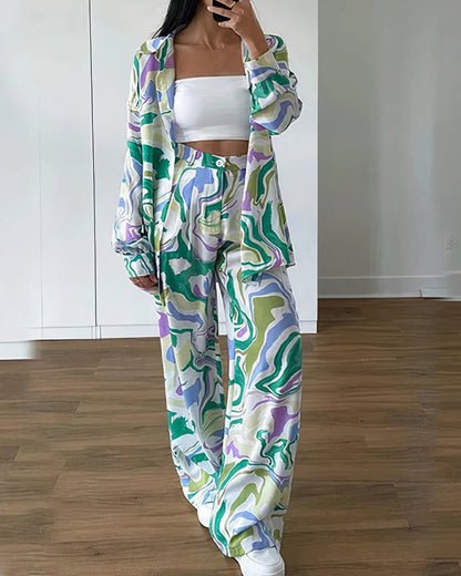 Colorful Printed Two-Piece Set