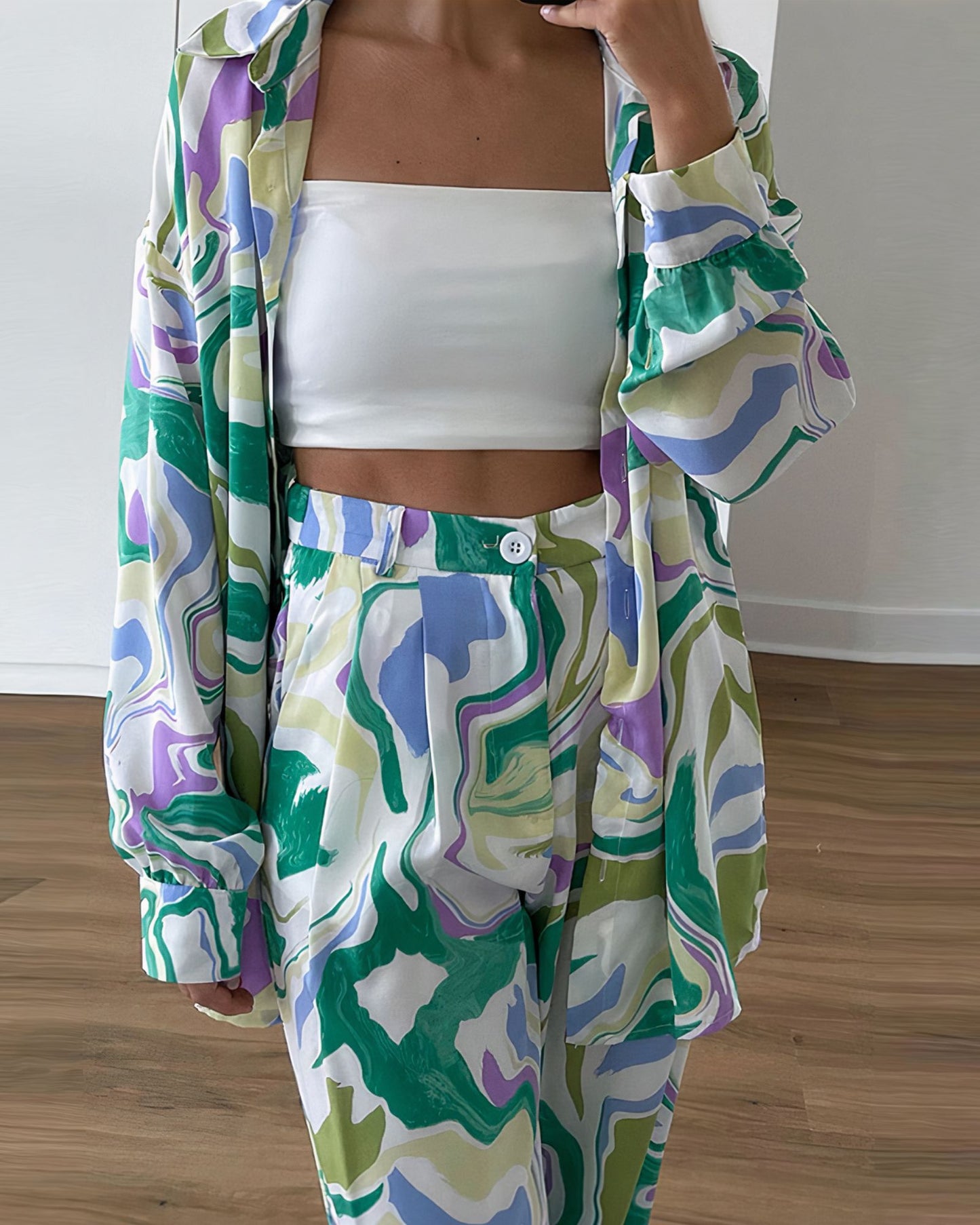 Colorful Printed Two-Piece Set